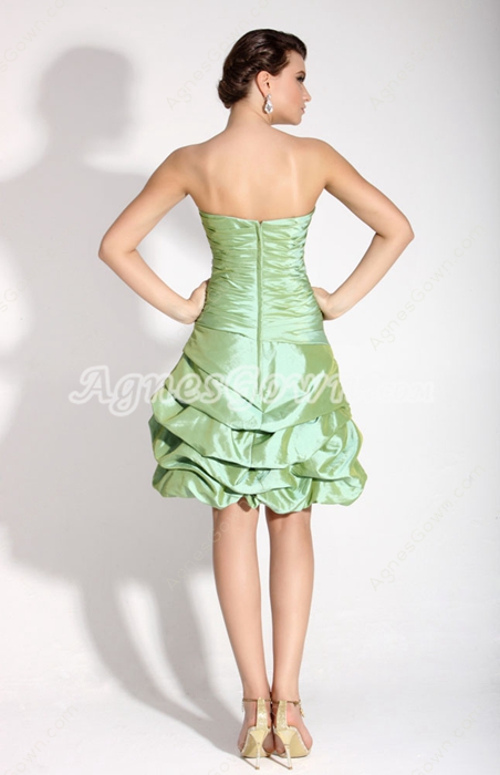 Cute Strapless Sage Homecoming Dress Short Length