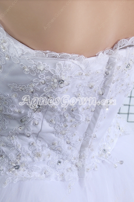 Fantastic Strapless Full Length White Quinceanera Dress 