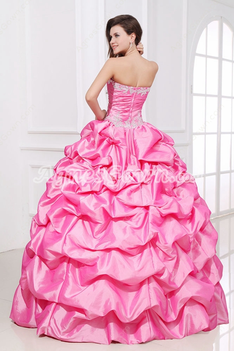 Classic Ball Gown Hot Pink Taffeta Vestidos de Quinceanera Dress