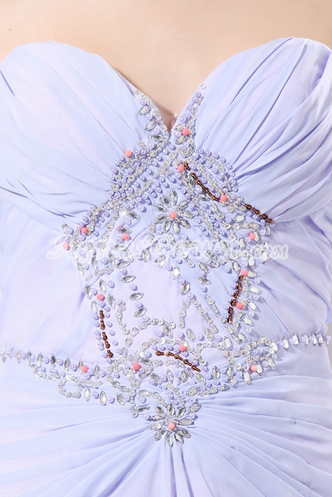 Dazzling Sweetheart A-line Full Length Lavender Formal Evening Dress 