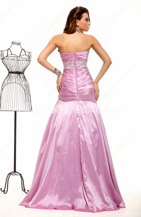 Charming Scalloped Neckline Lilac Taffeta Evening Dress
