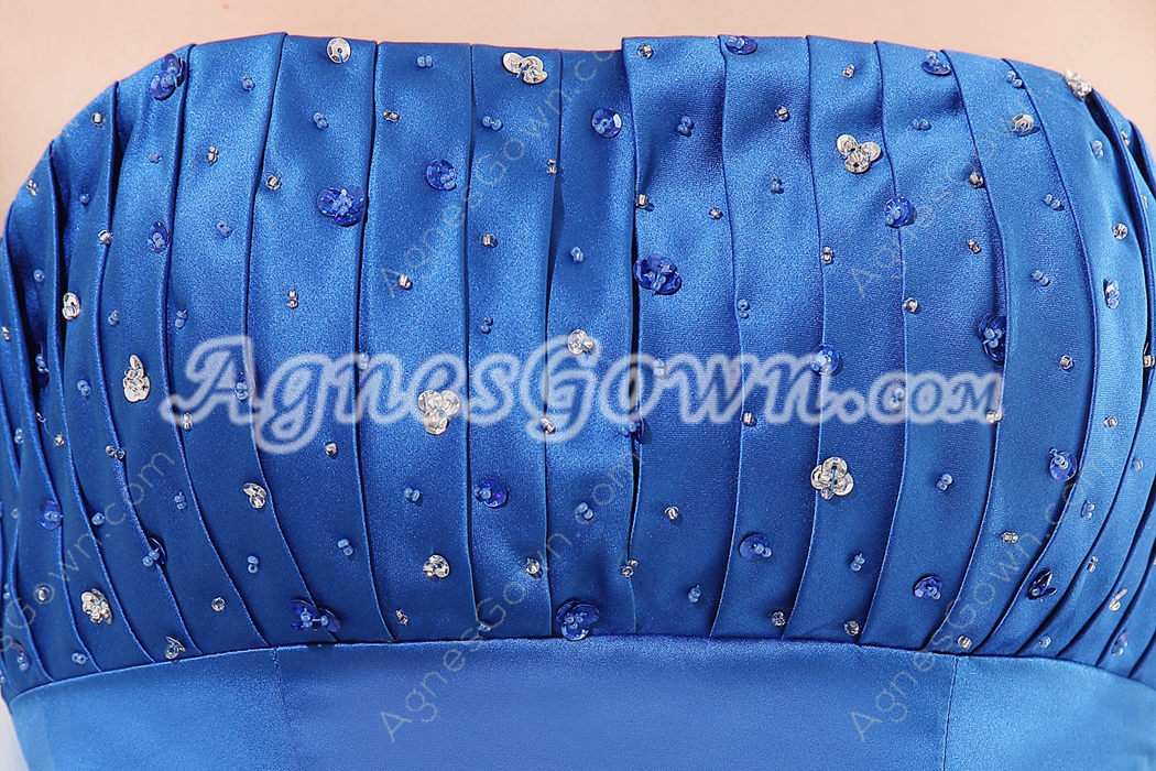 Fitted Strapless Full Length Trumpet/Mermaid Royal Blue Prom Dress