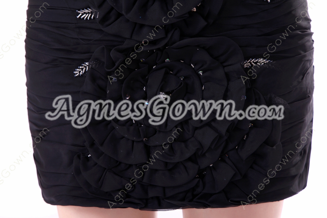 Stunning One Shoulder Black Bandage Dress 