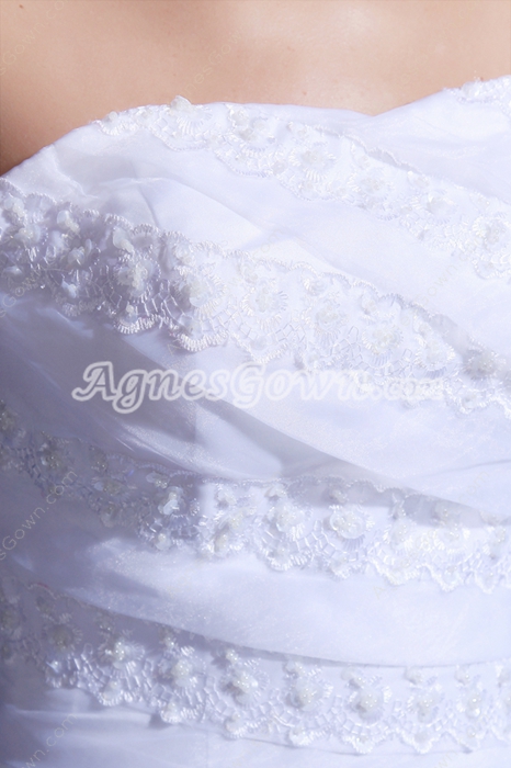 Dazzling White Organza Puffy Wedding Dress With Multi Layered 