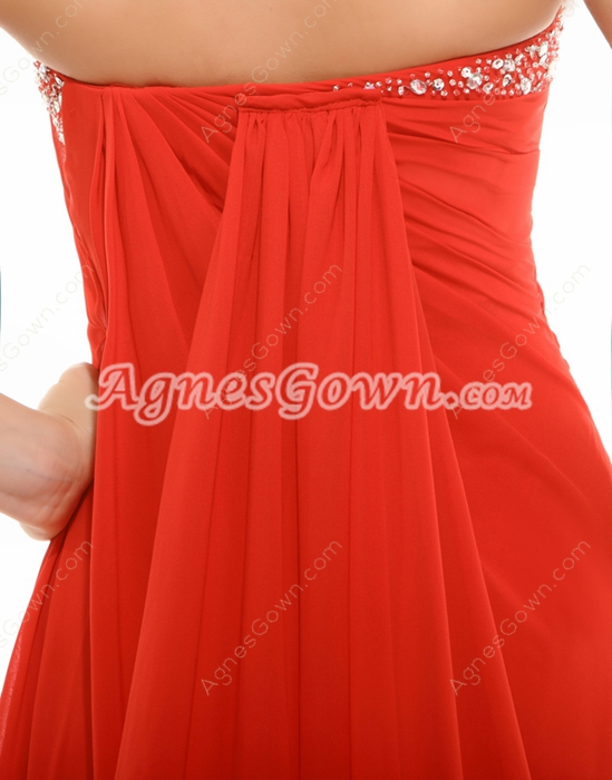 Casual Red Carpet Evening Dress With Ribbons