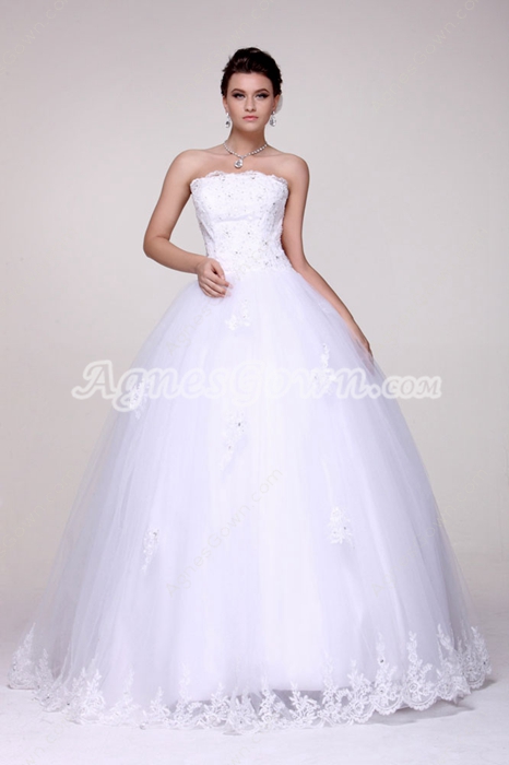 Perfect Strapless Simple White Quinceanera Dress