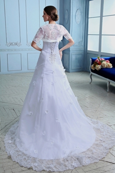 Dazzling Organza Wedding Dress With Bolero 