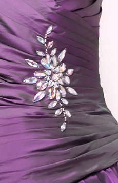 Exclusive Knee Length Purple Taffeta Sweet Sixteen Dress 