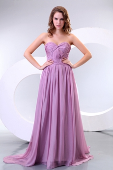 Flattering Lilac Chiffon Pageant Prom Party Dress 