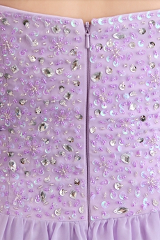 Sassy A-line Full Length Lilac Chiffon Prom Party Dress 