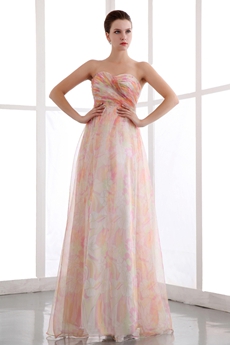Exquisite A-line Full Length Rainbow Prom Dress 