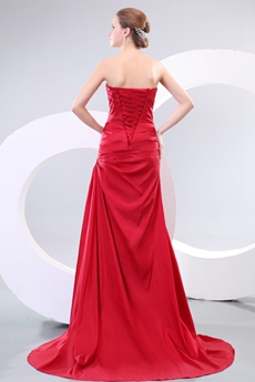 Sweetheart A-line Red Taffeta Pageant Prom Dress 