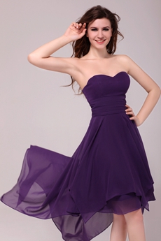 Charming Sweetheart High Low Purple Homecoming Dress