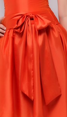 Modern Short Length Orange Satin Junior Bridesmaid Dress 