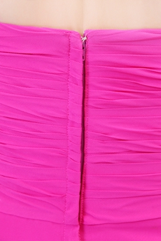 Simple Rose Single Straps Knee Length Fuchsia Homecoming Dress 