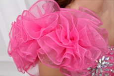 Modern One Shoulder Sheath Hot Pink Homecoming Dress 