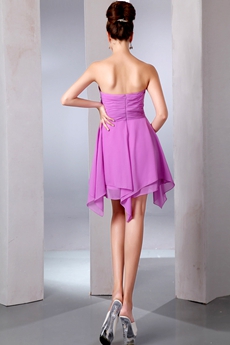 Cute Sweetheart High Low Lilac Homecoming Dress 