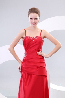 Red Taffeta Junior Prom Dress Corset Back 
