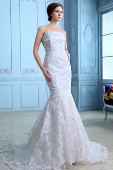 Retro Trumpet/Fishtail Ivory Lace Wedding Dress 