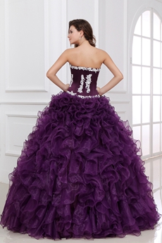 Qualified Purple Ruffled Quinceanera Dress 