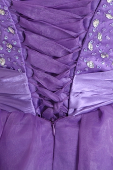 Terrific Full Length Lavender Organza Princess Quince Dress 