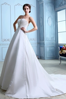 Modest Satin Plus Size Wedding Dress With Buttons 