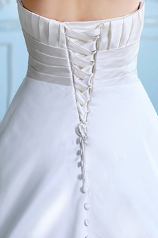 Modest Satin Plus Size Wedding Dress With Buttons 