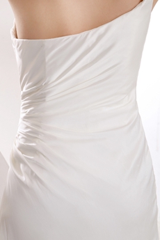 Chic One Shoulder Mini Length White Nightclub Dress 