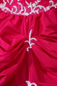 Classy Strapless Ball Gown Fuchsia Taffeta Quinceanera Dress 