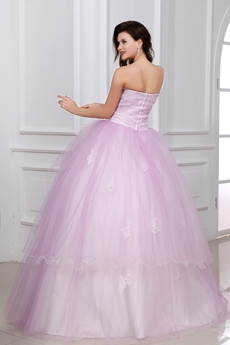 Dramatic Pale Pink Sweet 15 Ball Gown 