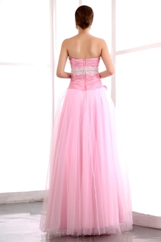 Sweetheart Puffy Floor Length Pink Princess Quinceanera Dress 