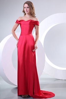 Charming Off The Shoulder Red Mother Of The Bride Dress 