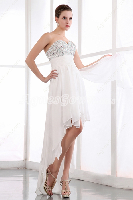 Stunning High Low Beach Wedding Dress 