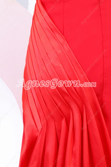 Attractive Red Chiffon One Shoulder Celebrity Evening Dress 