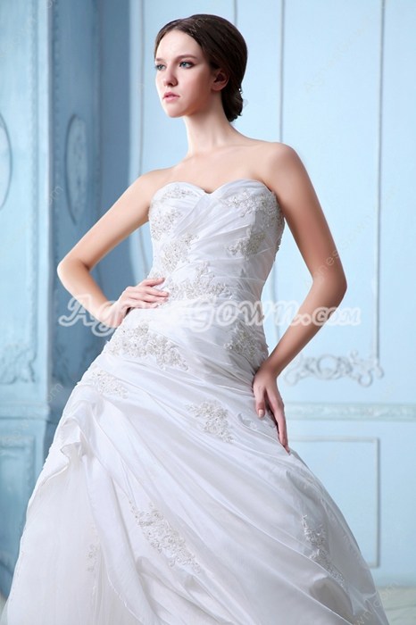 Taffeta And Tulle A-line Vintage Wedding Gown 2016