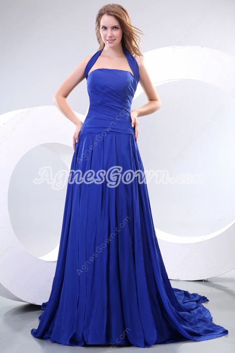 Marvelous Top Halter Royal Blue Formal Evning Dress 