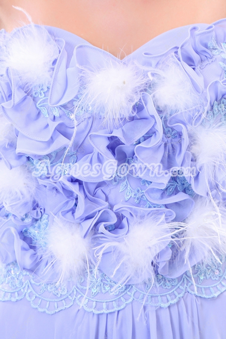 Charming A-line Lavender Pageant Prom Dress With Feather 