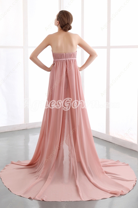 Delicate Chiffon Dusty Rose High Low Junior Prom Dress 