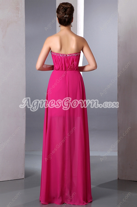 Pretty Sweetheart High Low Fuchsia Prom Dress
