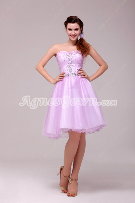 Fantastic Lilac Damas Dress With Crystals 