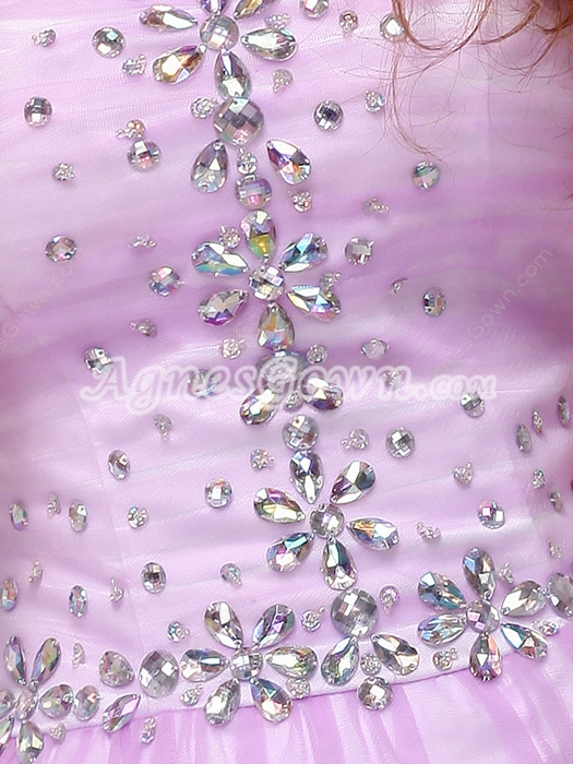 Fantastic Lilac Damas Dress With Crystals 