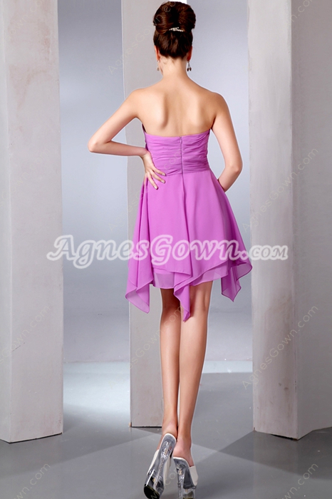 Cute Sweetheart High Low Lilac Homecoming Dress 