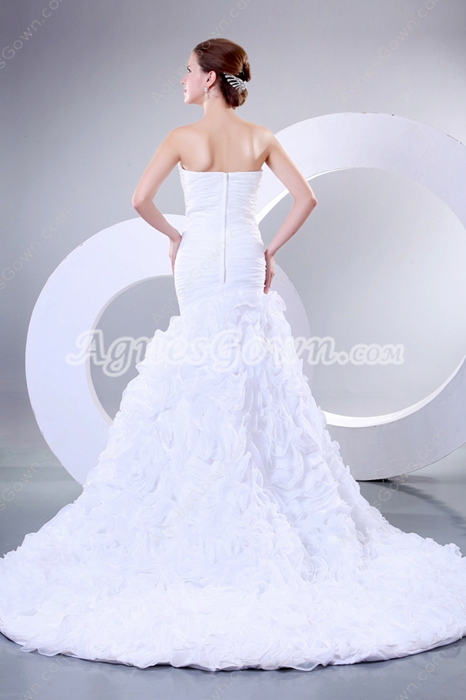 Romantic Mermaid 3d Floral Wedding Dress 