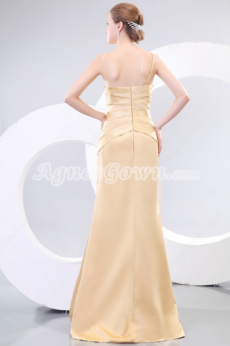 Elegance Spaghetti Straps Champagne Mother Of The Bride Dress 