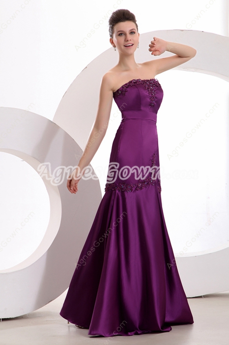 Fantastic Trumpet/Mermaid Full Length Purple Prom Dress 
