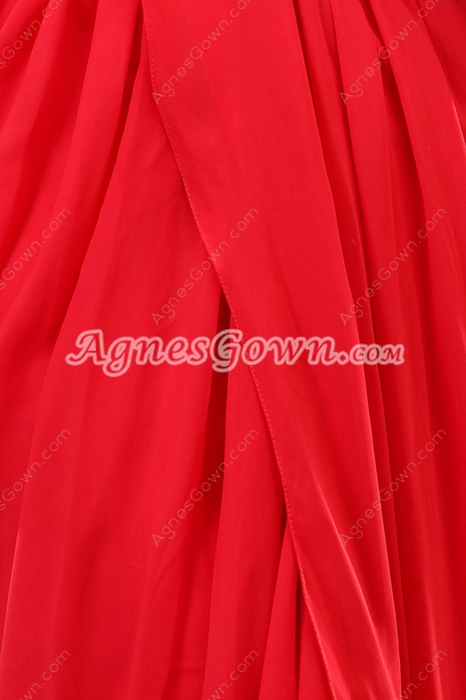 Fantastic V-Neckling Short Sleeves Red Cocktail Dress 