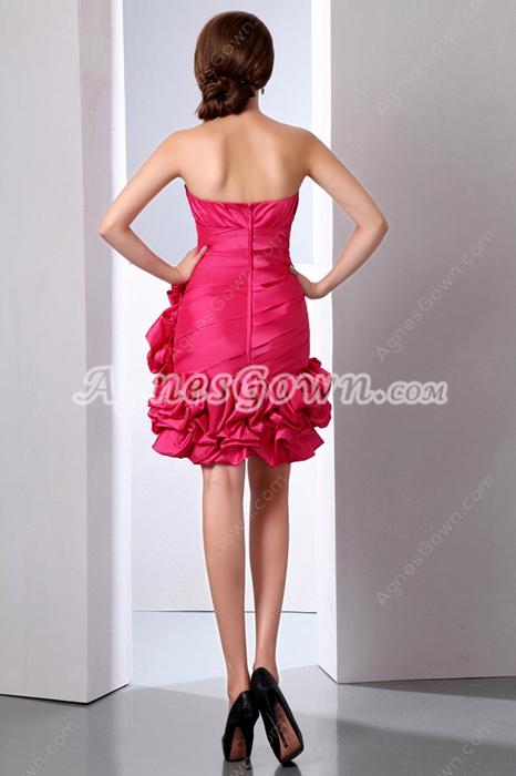 Sweetheart Mini Length Hot Pink Damas Dress 