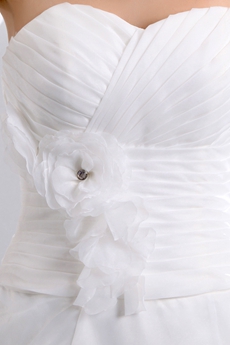 Fancy Organza Ball Gown Wedding Dress Corset Back 