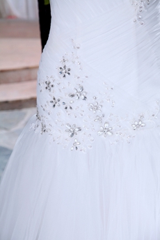 Fabulous One Shoulder Sheath Tulle Wedding Dress 