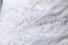 Inexpensive Organza Princess Wedding Dress Dropped Waist 